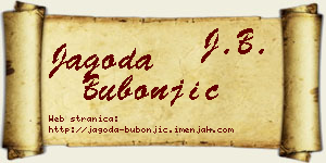 Jagoda Bubonjić vizit kartica